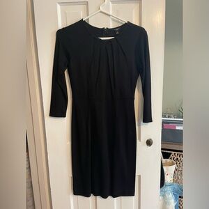 Ann Taylor petite 0 long sleeve cotton black dress